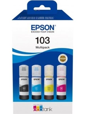 Epson 103 Cyan-Magenta-Yellow-Black Mavi-Kırmızı-Sarı-Siyah T00S6 4lü Multipack Kartuş