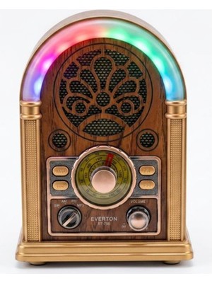 Everton RT-752 Şarjlı, LED Işıklı  Nostaljik Radyo( Bluetooth-Usb-Sd-Fm)