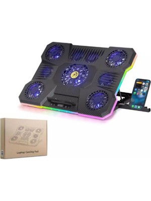 Nodar Hadron DCXA21 Notebook Soğutucu 9-Fan + Telefon Standı 14-18 Rgb Siyah