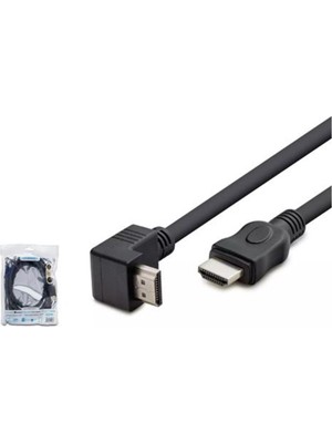 Hadron HDX2016 HDMI Kablo Pvc L Tip 1.5m Siyah