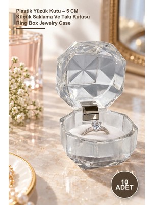 Yenilig 10 Adet Plastik Yüzük Kutu – 5 cm Küçük Saklama ve Takı Kutusu Ring Box Jewelry Case