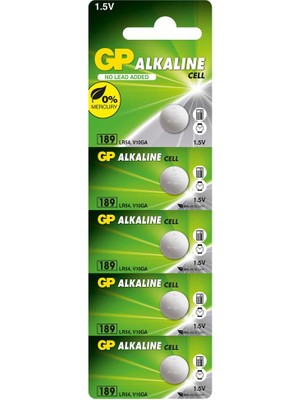 Gp GP189-C5 LR54 AG10-LR1130 Alkalin Düğme Pil 5'li Paket