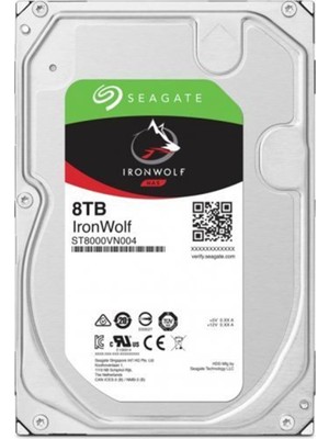 Seagate 8tb ST8000VN004 Ironwolf 3,5" 7200RPM 256MB Rv Sensör, Sata 3, 7-24  Nas Diski