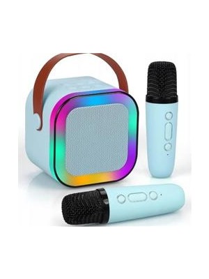 Wow Kids Wowkids SY13 Iki Mikrofonlu Mavi Karaoke Speaker