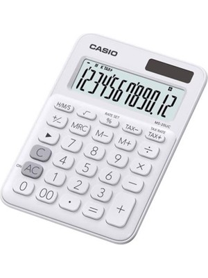 Casio MS-20UC-WE 12 Hane Beyaz Masa Üstü Hesap Makinesi
