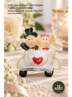Yenilig 10 Adet Gelin Damat Biblo – Mini Düğün Figürü, Dekoratif Nikah Hediyesi, Bride Groom Figurine