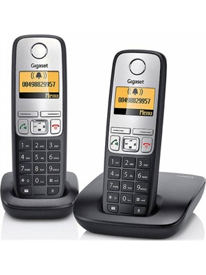 Gigaset A690 Duo 2 Li Siyah Telsiz Dect Telefon 100 Rehber Handsfree Işıklı Ekran