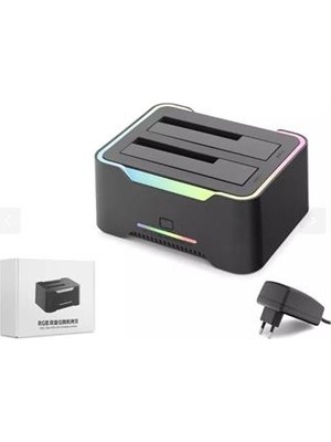 Hadron HDX1790 HDD Docking – USB 3.0, 2.5 & 3.5 Hdd-Ssd, 8tb Destekli  Rgb Siyah