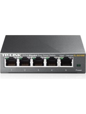 Tp-Link TL-SG105E 5 Port 10-100-1000 Mbps Easy Smart Switch Çelik Kasa