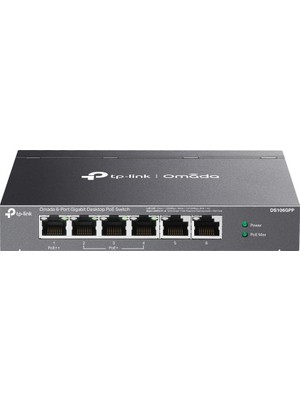 Omada Tp-Link DS106GPP 4 Port 10-100-1000 Poe+ Switch 2 Port Uplink Çelik Kasa Rack Mount