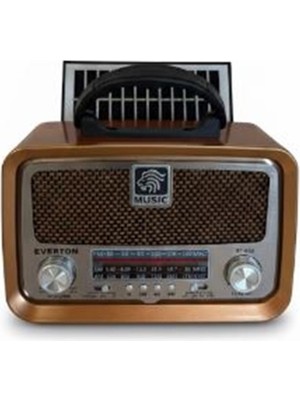 Everton RT-653  Solarlı,şarjlı Nostaljik Radyo (Bluetooth-Usb-Sd-Fm )