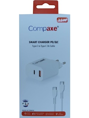 Compaxe CTA-350TT  35W 5V 3A Pd-Qc+ Type-C To Type-C  Şarj Kablosu