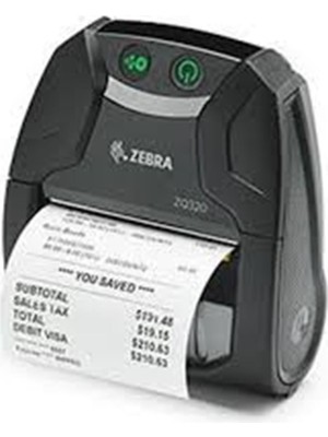 Zebra ZQ320 Mobil Etiket ve Fiş Yazıcı Bluetooth 3" 203 Dpı IP54. (IMZ320 Yerine) Şarj Kablosu Dahil