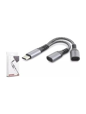 HCS Hadron GJ-017 Type-C To 2-Type-C F Kablo Car Şarj 100W Siyah