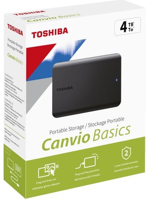 Toshiba 4tb Canvio Basic 2.5" Gen1 USB 3.2 Harici Harddisk (HDTB540EK3CA)