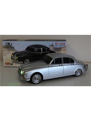 Everton RT-1958 Gümüş (Silver) Arabalı  Bluetooth Fm-Usb-Tf-Aux Şarjlı Nostaljik Radyo