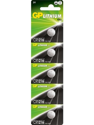 Gp CR1216-C5 3V Lityum Düğme Pil 5'li Paket