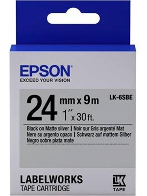 Epson Lk-6sbe Gümüş Üzeri Siyah 24MM 9metre Etiket
