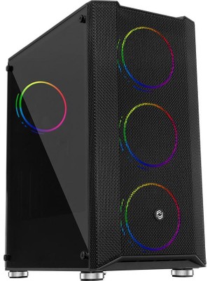 Frisby FC-9405G Panda Gaming Kasa (Double Slim Ring Rgb Fan + 650W 80+)