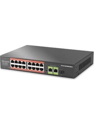 Hadron HDX1442 Aı Poe Switch 16 Port 2 Uplink 1 Sfp Gigabit 210W Siyah