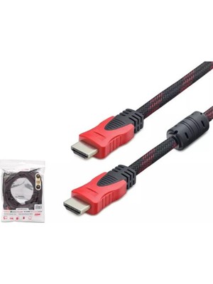 HCS Hadron HDX2017 10MT HDMI (M) To HDMI (M) Kablo Örgülü 10M Siyah