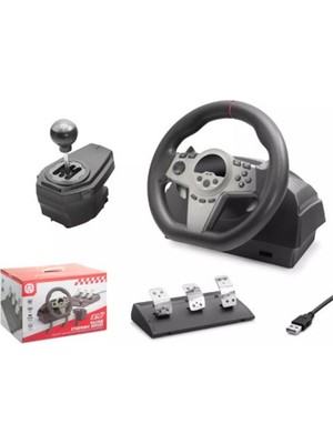Nodar ND757 Direksiyon Seti Siyah 270° Ps4-Ps3-Pc-Xbox One-N-Sw-Xbox Series-S P4 Slim P4 Pro Siyah