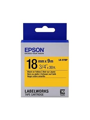 Epson Lk-5ybp Pastel Sarı Üzeri Siyah 18MM 9metre