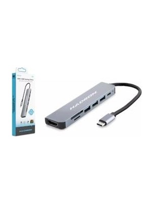Nodar Hadron HDX7835 Type-C Hdtv Combo HDMI 4K 30Hz 3-Usb3.0 + Sd + Tf 7ın1 Gri