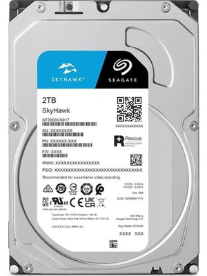 Seagate 2tb ST2000VX017 5900RPM 256MB Harddisk 7-24 Güvenlik Diski (Koyuncu Distribitör Ürünü)