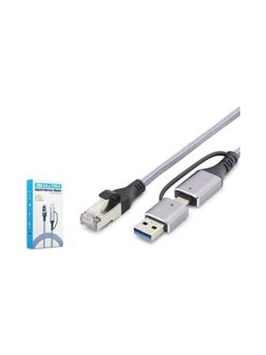 Nodar Hadron HDX7876 USB Type C 3.0 Ethernet Adaptör Gigabit Gri