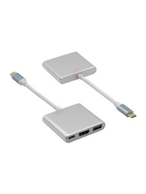 Frisby FA-7656TC Type-C - HDMI + USB 3.0 Adaptör + Pd Şarj