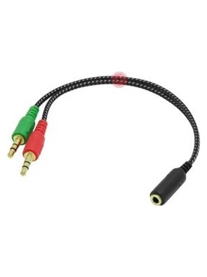 Frisby FA-6624AC 2x3.5mm Stereo Erkek - 4 Pin 3.5mm Stereo Dişi Y Kablo