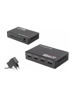 Hadron HDX1286 4 Port HDMI Splitter 1.4V 1080P 3D 1-In 4-Out Siyah