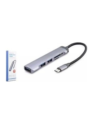 Hadron HDX7039 USB Hub Combo 5ın1 USB Type-C Sd + Tf Card Gri