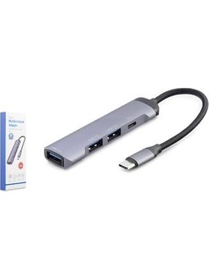 Nodar Hadron HDX7040 Type-C Hub 3-Usb2.0 + Usb3.0 Gri