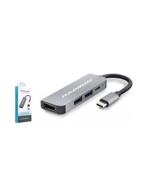 Nodar Hadron HDX7840 Type-C To Hub Hdtv HDMI 4K 30Hz + Type-C + 2-Usb3.0 4ın1 Gri