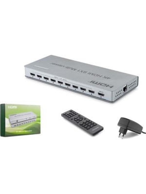 Hadron HDX1437 HDMI Multi Viewer Network Kontrollü Kumandalı 4K 30 Hz 9 Giriş 1 Çıkış Gri