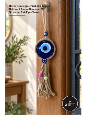 Yenilig 2 Adet Nazar Boncuğu – Püsküllü Tasarım, Dekoratif Asma Aksesuarı ve Süsleme, Evil Eye Charm