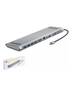 Nodar Hadron HDX7854 Type-C Hdtv Combo Type-C + HDMI 4K 30Hz + 4-Usb3.0 + VGA + Audıo +
