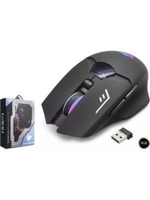 Hadron G400 Bluetooth Oyuncu Mouse Type-C Port Şarjlı + LED Ekran Rgb 1600DPI Sessiz Siyah