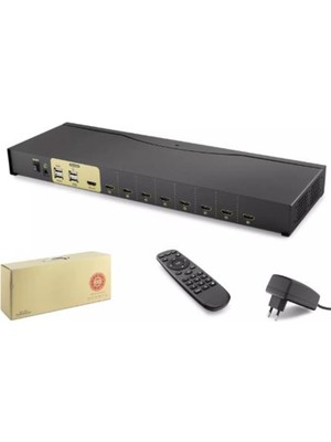 Hadron HDX1378 8 Port HDMI Kvm Switch  Siyah Ir Uzaktan Kumanda