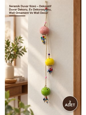 Yenilig 2 Adet Seramik Duvar Süsü – Dekoratif Duvar Dekoru, Ev Dekorasyonu, Wall Ornament ve Wall Decor