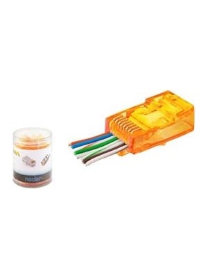 Hadron Nodar ND2405 Cat6 Ez RJ45 Konnektör 100 Adet Plastik Kutu -Turuncu