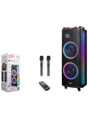 Nodar NDR1212S 12" Bluetooth Speaker Mikrofonlu Uzaktan Kumandalı 2X12" 400-330-1090MM
