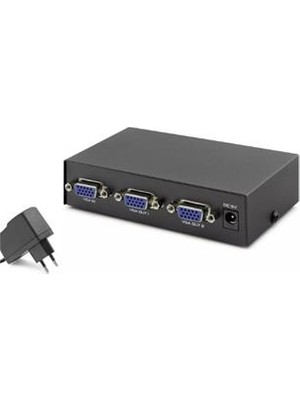 Hadron HDX1277 2 Port VGA Splitter 200MHZ 1-In 2-Out Siyah
