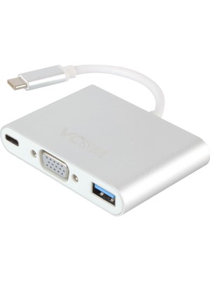 Vcom CU426M Type-C-M To Vga-F USB 3.0-F Type-C-F Çevirici