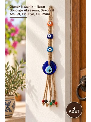 Yenilig 4 Adet Otantik Nazarlık – Nazar Boncuğu Aksesuarı, Dekoratif Amulet, Evil Eye, 1 Numara