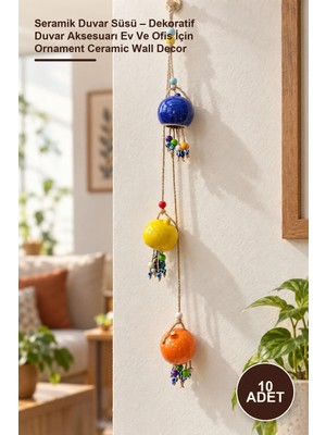 Yenilig 10 Adet Seramik Duvar Süsü – Dekoratif Duvar Aksesuarı Ev ve Ofis Için Ornament Ceramic Wall Decor