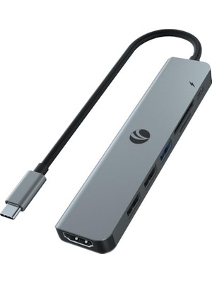 Vcom CUE18 Type-C To Hdmi(4K@30Hz)+Usb3.0+Usb-A2.0+SD2.0+TF2.0+Pd 3.0 100W Çoklayıcı