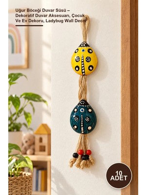 Yenilig 10 Adet Uğur Böceği Duvar Süsü – Dekoratif Duvar Aksesuarı, Çocuk ve Ev Dekoru, Ladybug Wall Decor